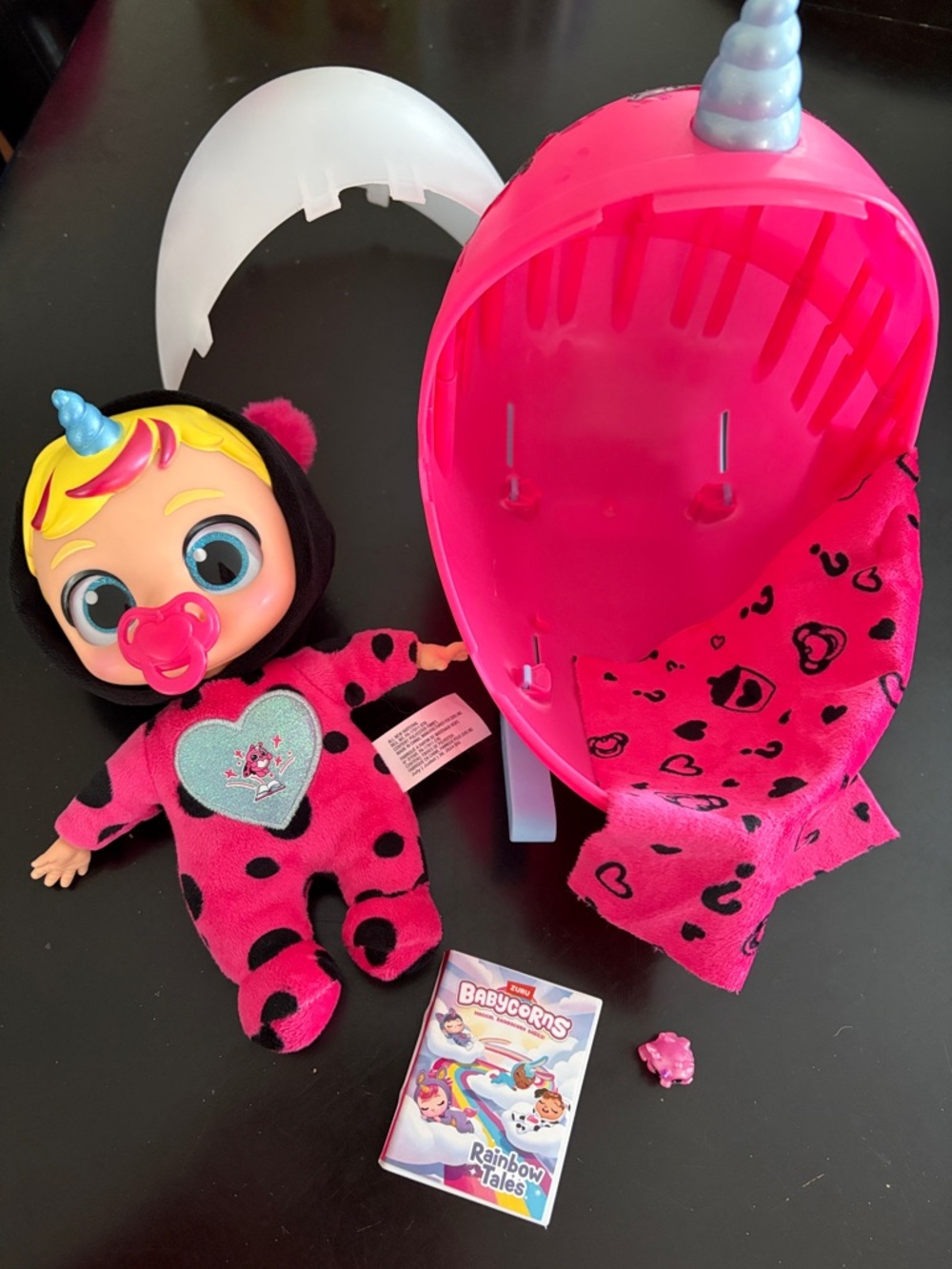 Rainbow Pink Unicorn Doll with Carry Case